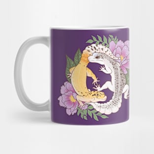 Leopard Geckos and Peony Mug